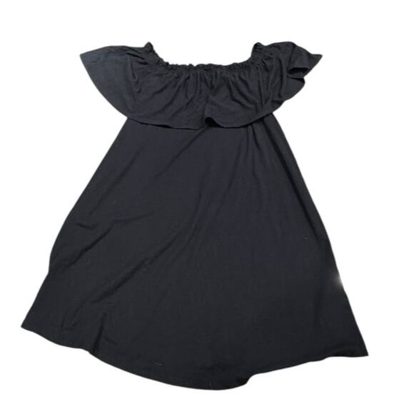 Abercrombie & Fitch Black Off the Shoulder Ruffled Flowy Soft Mini Dress Size XS - Picture 1 of 6